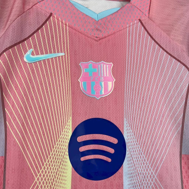 Kit Infantil Barcelona Edição Especial 2025/26 Nike Rosa