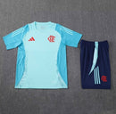 Kit Flamengo Treino 2025/26 Adidas Camisa Azul Marinho e Bermuda Azul