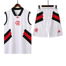 Kit Flamengo Regata treino 2023/24 Adidas Regata branca short branco