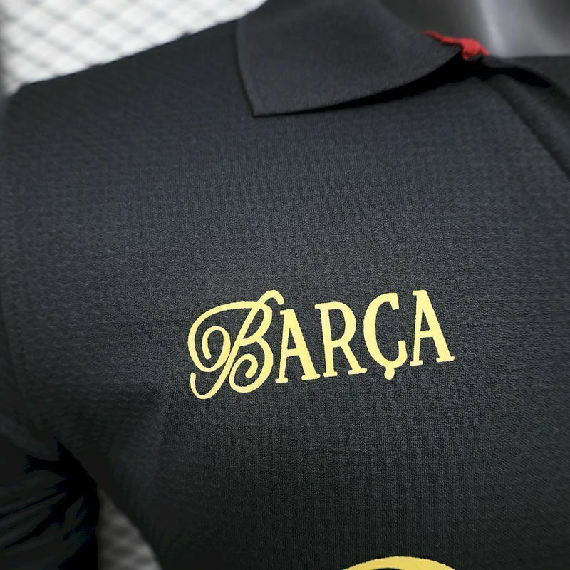 Camisa Barcelona Edição Lamine Yamal 2024/25 Versão Jogador Masculina preta, uniforme de colecionador disponível na Wazemix
