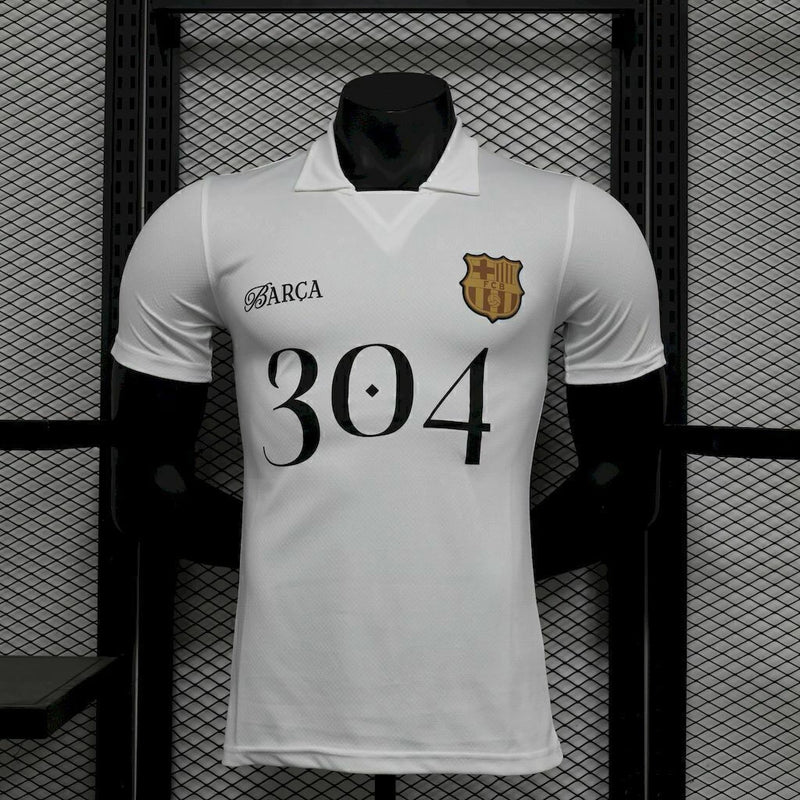 Camisa Barcelona Lamine Yamal 2024/25 Versão Jogador Masculina branca, uniforme do Barça disponível na Wazemix