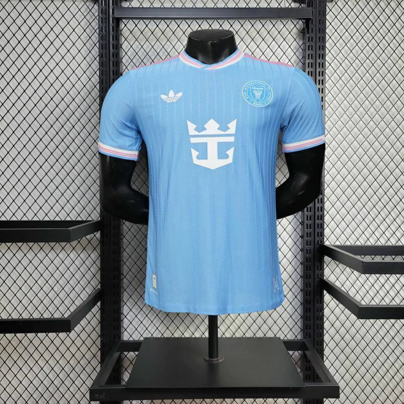 Camisa Inter Miami Third III 2025/26 Jogador Masculina na cor azul, modelo com design moderno, detalhes do clube e tecnologia voltada para performance e conforto.