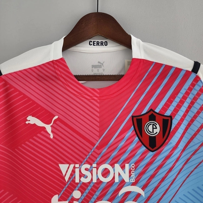 Camisa Cerro Porteño Away II 2022/23 Puma Torcedor Masculina - modelo branco, uniforme de visitante do clube paraguaio, escudo em destaque e design moderno 