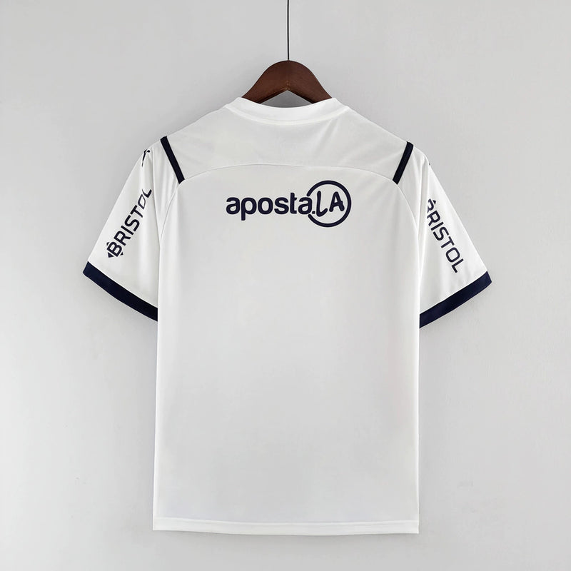 Camisa Cerro Porteño Away II 2022/23 Puma Torcedor Masculina - modelo branco, uniforme de visitante do clube paraguaio, escudo em destaque e design moderno 