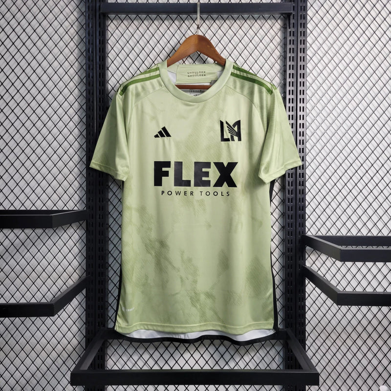 Camisa Los Angeles FC Away II 2023/24 Adidas Torcedor Masculina - modelo verde, uniforme de visitante do clube norte-americano, escudo em destaque e design moderno assinado pela Adidas.