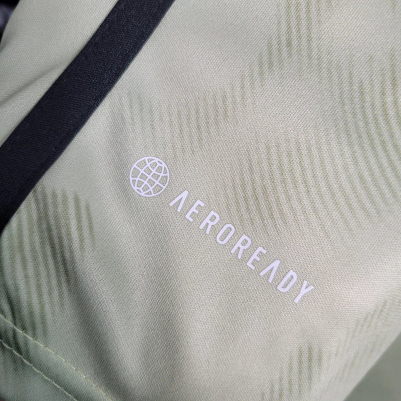 Camisa Los Angeles FC Away II 2023/24 Adidas Torcedor Masculina - modelo verde, uniforme de visitante do clube norte-americano, escudo em destaque e design moderno assinado pela Adidas.