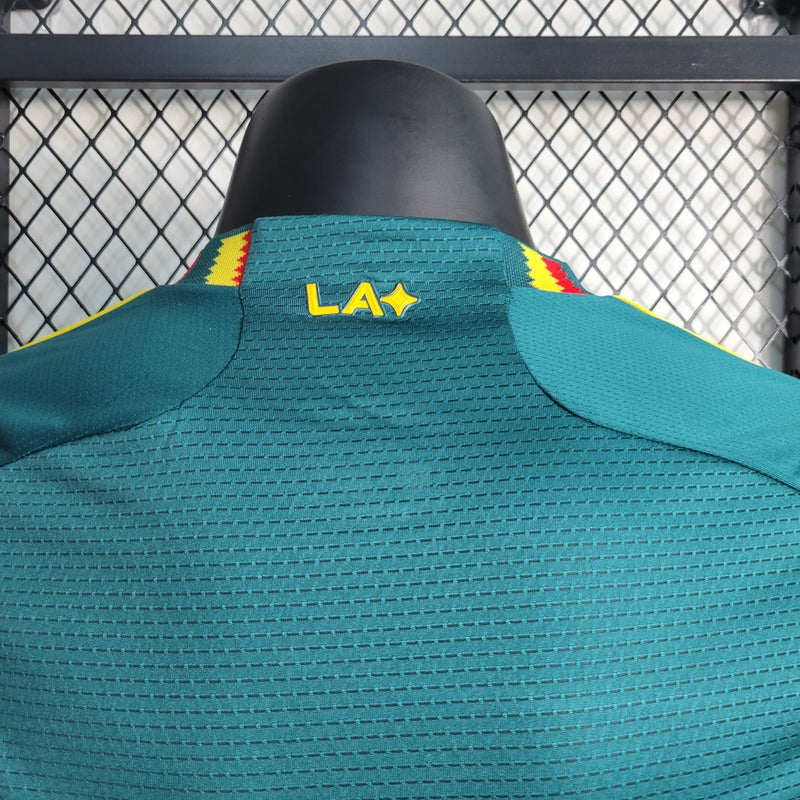 Camisa Los Angeles Galaxy Away II 2023/24 Adidas Jogador Masculina - modelo verde, uniforme de visitante do clube norte-americano em versão jogador, escudo em destaque e design moderno assinado pela Adidas.