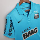 Camisa Santos Away II 2012/13 Nike Retrô Masculina azul com detalhes brancos e escudo bordado