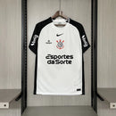 Camisa Corinthians I 2025 2026 Nike Torcedor masculina branca com Patrocínios vista frontal