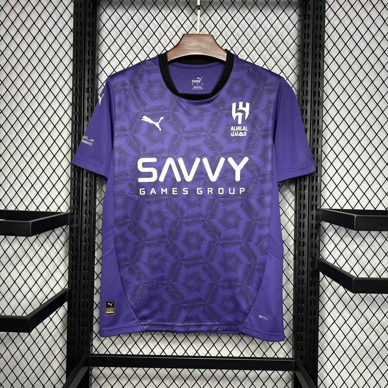 Camisa Al-Hilal Third (3) 2024/25 Puma Torcedor Masculina com design moderno em azul e detalhes contrastantes, escudo do clube estampado e tecido leve com tecnologia DryCELL.