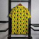 Camisa Arsenal Banana Away II 1992/93 Adidas Retrô Masculina amarela e verde com padrão clássico e design histórico.