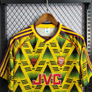 Camisa Arsenal Banana Away II 1992/93 Adidas Retrô Masculina amarela e verde com padrão clássico e design histórico.