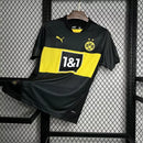 Camisa Borussia Dortmund Away II 2024/25 Puma Torcedor Masculina preta com escudo bordado e detalhes em amarelo