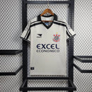 Camisa retrô do Corinthians 1996 branca com patrocínio Excel Econômico e escudo bordado