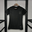 Camisa Corinthians away 2024/25 Nike Torcedora feminina preta com escudo bordado, design e tecnologia DRI -Fit para conforto e estilo das torcedoras