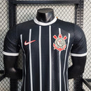 Camisa Corinthians away II 2023 2024 Nike jogador masculina preta com escudo em alto-relevo e tecnologia Dri-FIT ADV