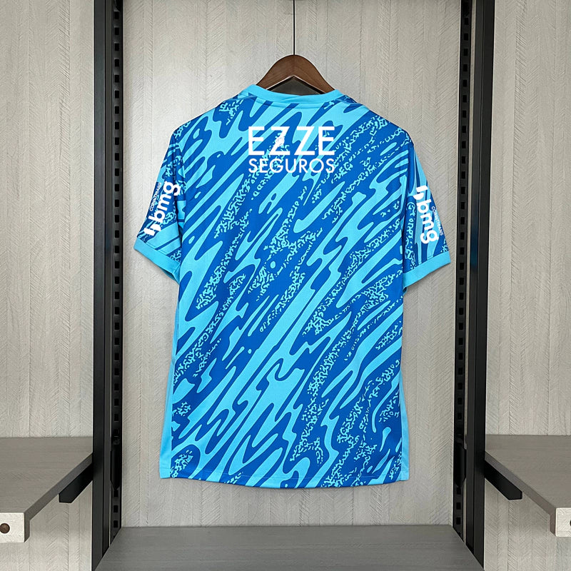 Camisa Corinthians goleiro 2024/25 Nike torcedor masculina azul patrocínios, escudo bordado e tecnologia Dri-Fit