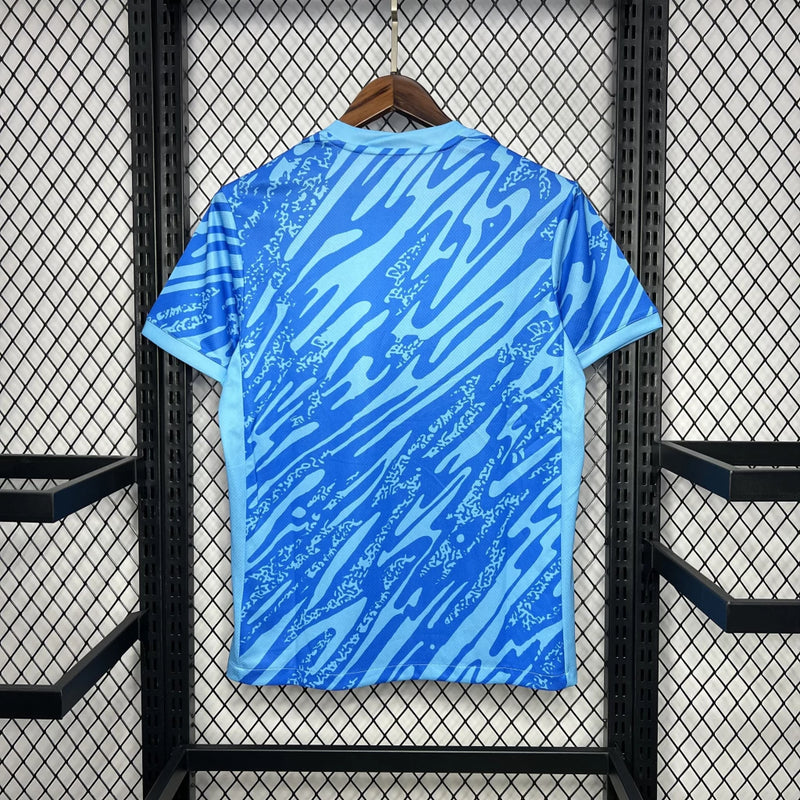 Camisa Corinthians goleiro 2024 2025 nome torcedor masculina azul com tecnologia Dri-Fit e escudo do clube em destaque 