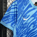 Camisa Corinthians goleiro 2024 2025 nome torcedor masculina azul com tecnologia Dri-Fit e escudo do clube em destaque 