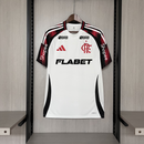 Camisa Flamengo Away II 2025/26 Adidas Torcedor Masculina branca com patrocínios, modelo reserva do Mengão com design moderno.