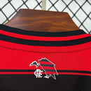 Camisa Flamengo Home I 2025/26 Adidas Torcedor masculina nas cores vermelho e preto, com faixas horizontais e tecnologia AEROREADY.