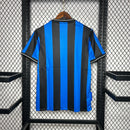 "Camisa Inter de Milão Home I 2009/2010 Nike Retrô Masculina azul e preta com escudo bordado e listras clássicas"
