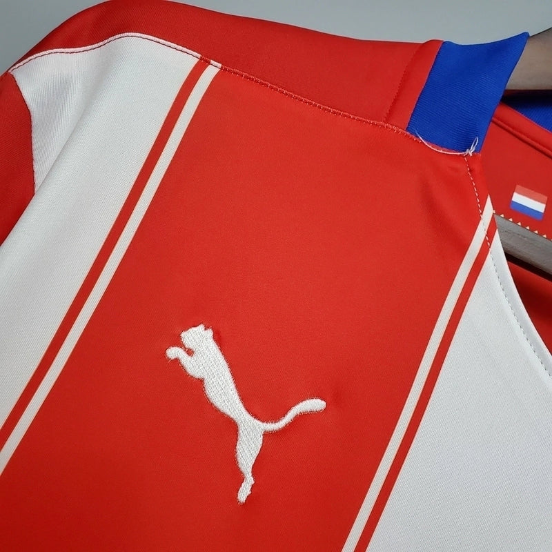 Camisa paraguai home 2020/21 Puma Torcedor masculina nas cores branco e vermelho 