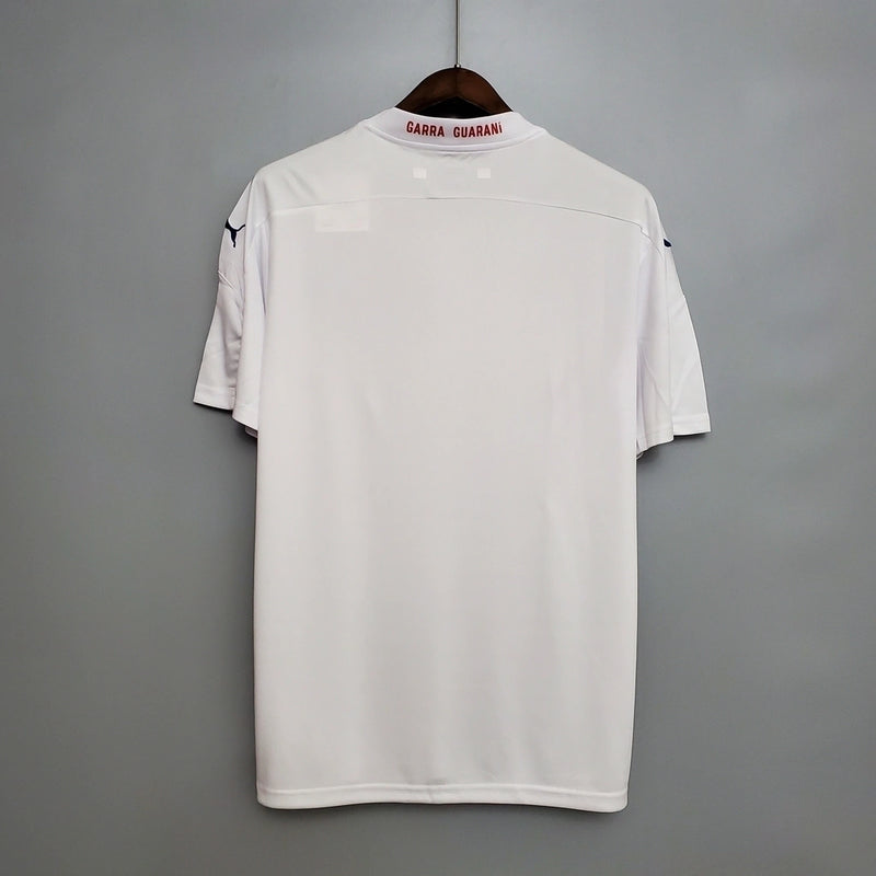 Compre a Camisa paraguai away 2020/21 Puma Torcedor masculina branca com detalhes vermelho e azul