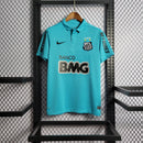 Camisa Santos Away II 2012/13 Nike Retrô Masculina azul com detalhes brancos e escudo bordado