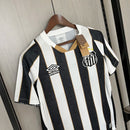 Camisa Santos Away II 2024/25 Torcedor Masculina branca com detalhes em preto