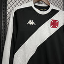 Camisa Vasco da Gama Home 2024/25 Manga Longa Torcedor Masculina Adidas preta com faixa diagonal branca e escudo bordado, uniforme para torcedores