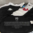 Camisa Vasco Home 2024/25 Torcedor Masculina Edição Dinamite Adidas preta e branca com faixa transversal e escudo bordado
