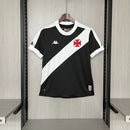 Camisa Vasco Home 2024/25 Torcedora Feminina Adidas preta e branca com faixa transversal e escudo bordado