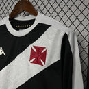 Camisa Vasco da Gama Home 2024/25 Manga Longa Torcedor Masculina Adidas preta com faixa diagonal branca e escudo bordado, uniforme para torcedores