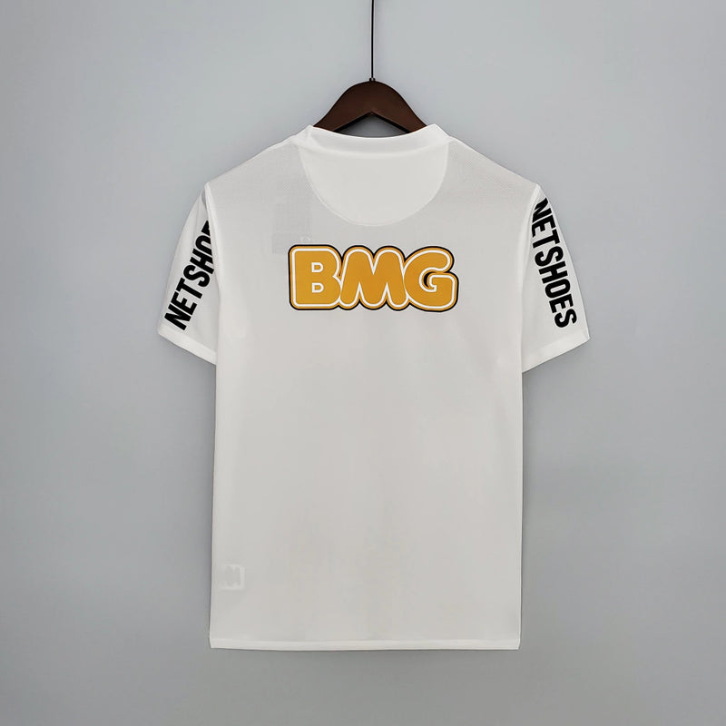 "Camisa Santos Home I 2011/12 Nike Retrô Masculina branca com detalhes em preto e escudo bordado"