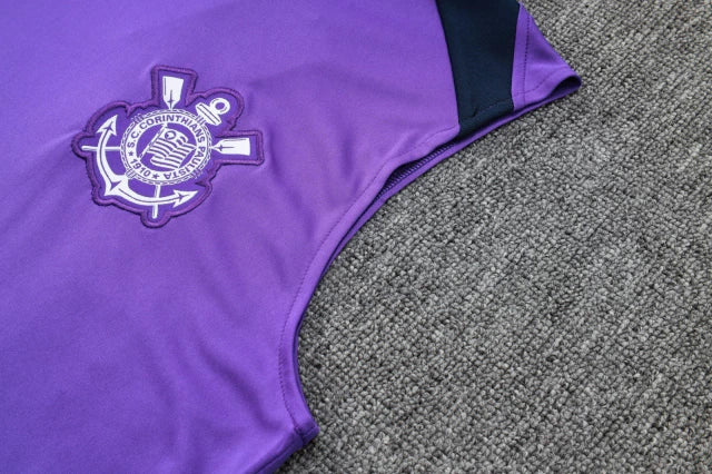 Kit Corinthians 2025 2026 com regata e short treino na cor roxa, ideal para atividades físicas