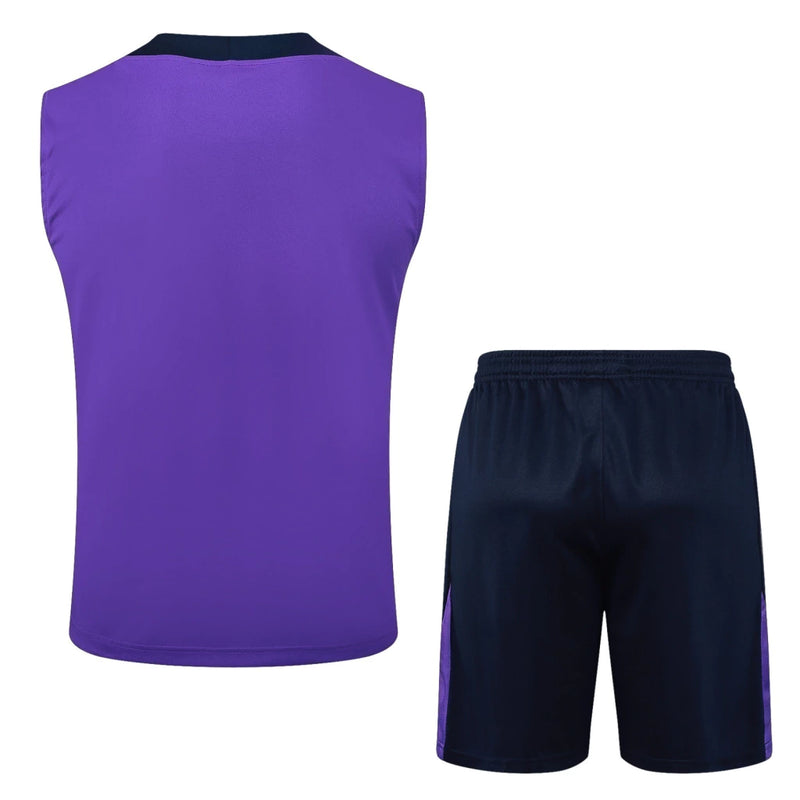 Kit Corinthians 2025 2026 com regata e short treino na cor roxa, ideal para atividades físicas