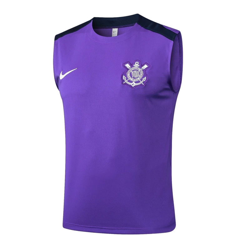 Kit Corinthians 2025 2026 com regata e short treino na cor roxa, ideal para atividades físicas