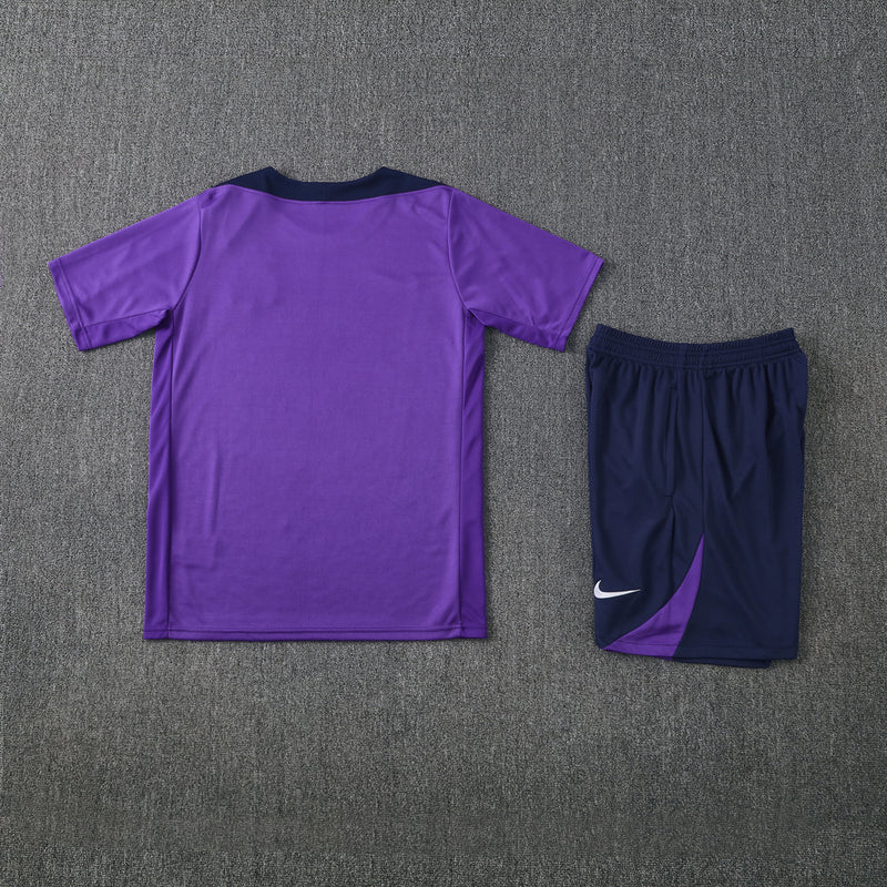 Kit treino Corinthians 2025/26 Nike masculino Roxo com camisa e short