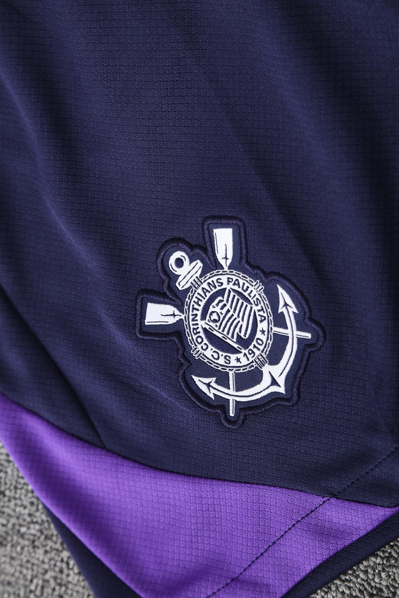 Kit treino Corinthians 2025/26 Nike masculino Roxo com camisa e short
