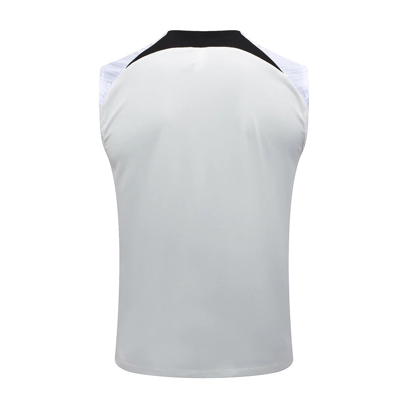 Kit treino Corinthians Nike 2024 2025 com regata branca e short preto do clube, ideal para treino e academia 