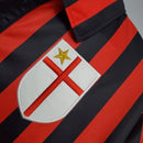 Camisa AC Milan Home I 1999/00 Adidas Retrô Masculina - Vermelha e Preta