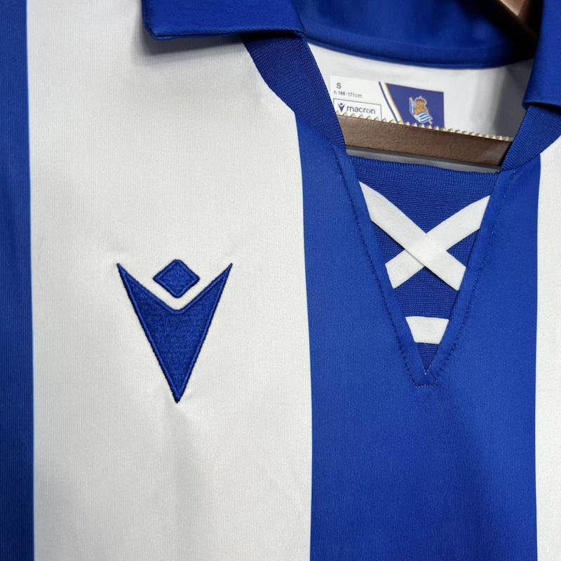 Camisa Real Sociedad Home (1) 2024/25 Macron Torcedor Masculina