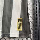 Camisa Botafogo Home 2024/25 Torcedor Masculina Adidas oficial preta e branca com listras verticais e escudo bordado