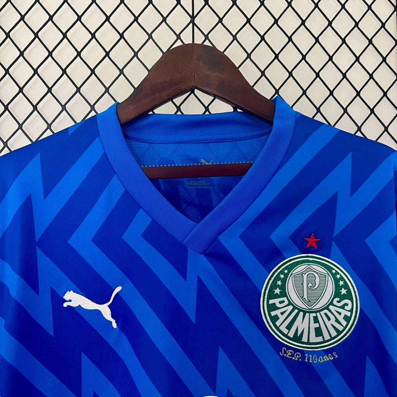 Camisa Palmeiras Goleiro 2024/25 Torcedor Masculina oficial, cor azul, escudo do Verdão bordado, tecido leve e respirável