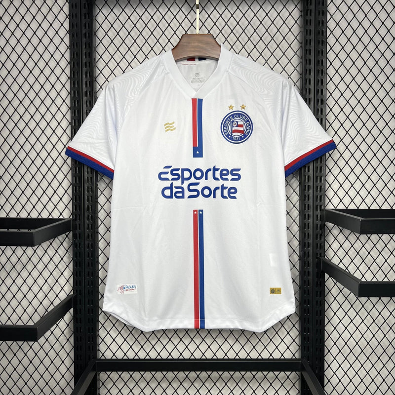 Camisa Bahia Home 2024/25 Torcedor Masculina oficial, azul vermelho e branco, tecido leve e confortável para jogos e dia a dia