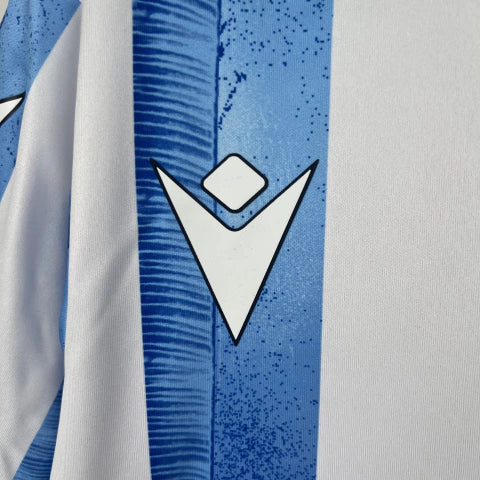 Camisa Real Sociedad Home I 2023/24 Torcedor Masculina - Branca e Azul