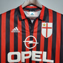 Camisa AC Milan Home I 1999/00 Adidas Retrô Masculina - Vermelha e Preta