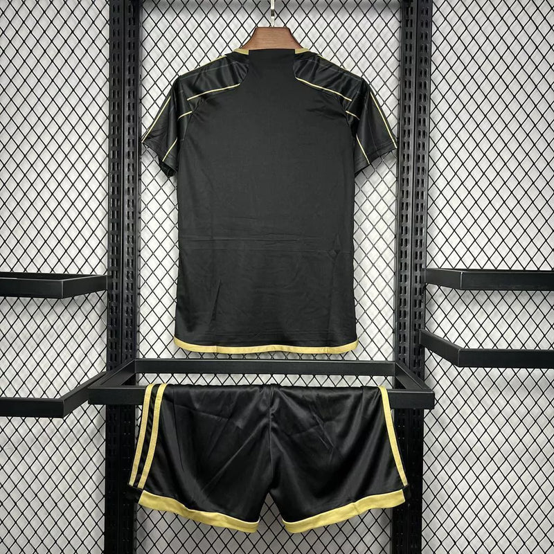 Kit Infantil Los Angeles FC Home I 2024/25 Adidas - camisa e short infantil do LAFC, uniforme Home 2024/25, tecido leve e respirável, ideal para pequenos torcedores