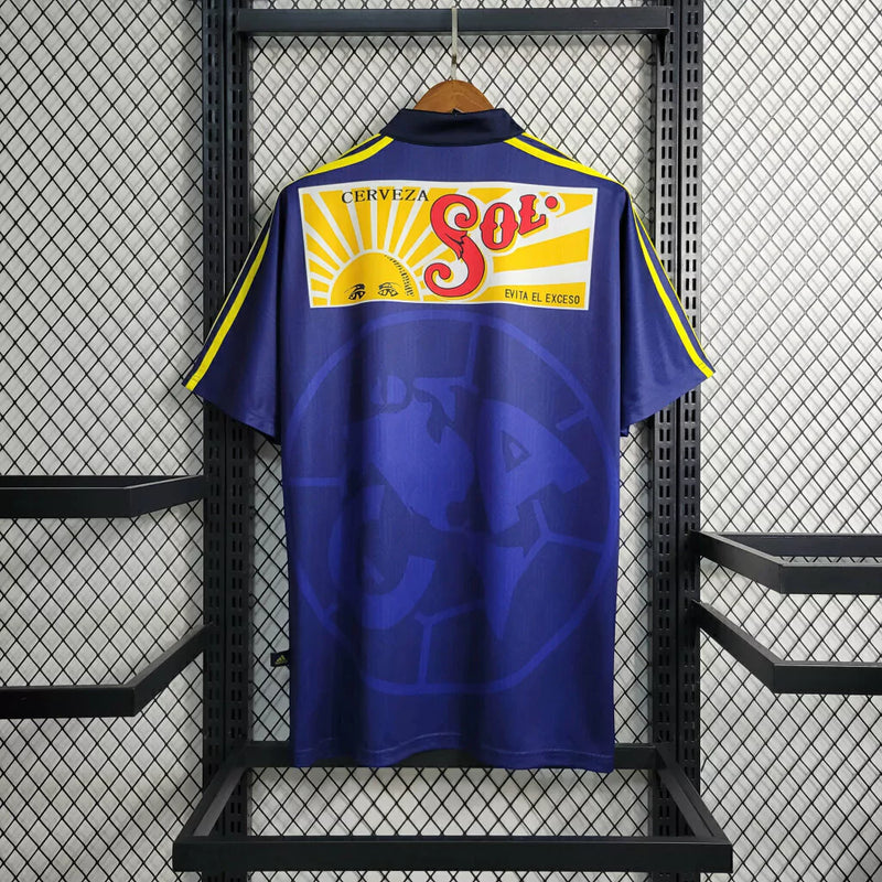 Camisa Club América Away II 1998/99 Adidas Retrô Masculina Azul, uniforme histórico anos 90, futebol mexicano, coleção retrô das Águias"